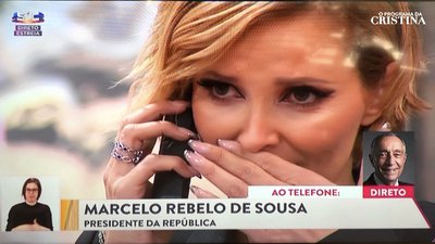 Resultado de imagem para Cristina Ferreira recebe um telefonema de Marcelo Rebelo de Sousa em direto