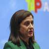 A presidente executiva da TAP, Christine Ourmières-Widener, durante a apresentação de resultados do 3.º trimestre, na sede da TAP em Lisboa, 2 de novembro de 2022. JOÃO RELVAS/LUSA