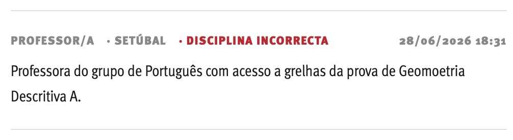 Problemas com correção dos exames nacionais em 2026