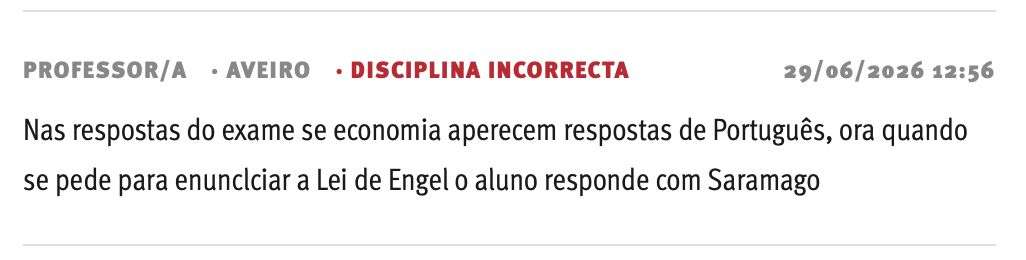 Problemas com correção dos exames nacionais em 2026