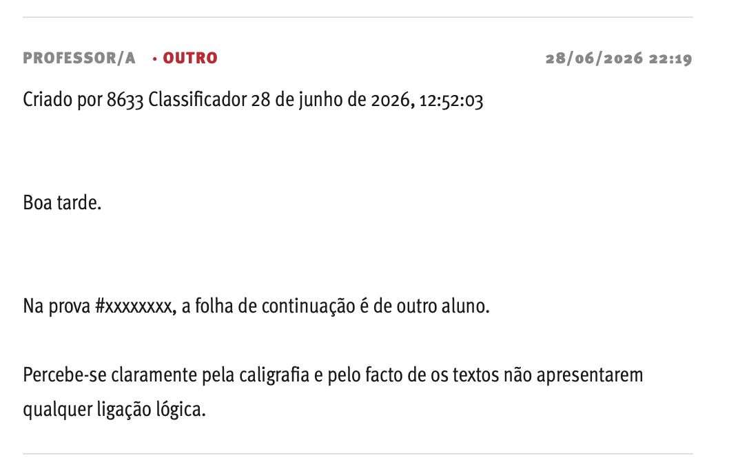 Problemas com correção dos exames nacionais em 2026