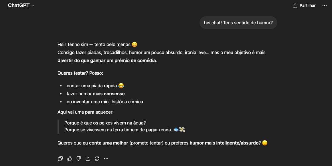 "Tens sentido de humor?" Inteligência Artificial