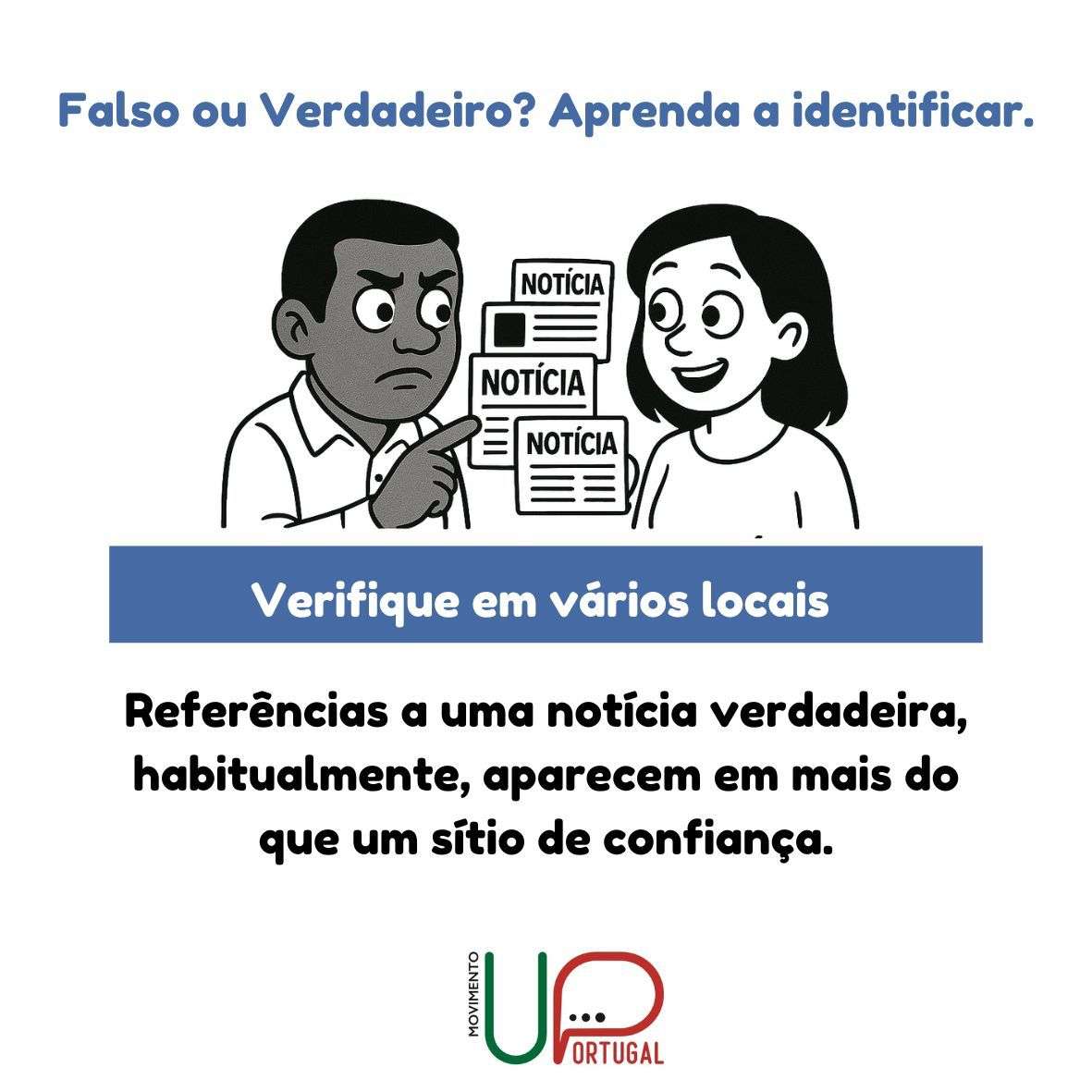 Posts da campanha anti desinformação do movimento UPortugal, liderado por António José Seguro