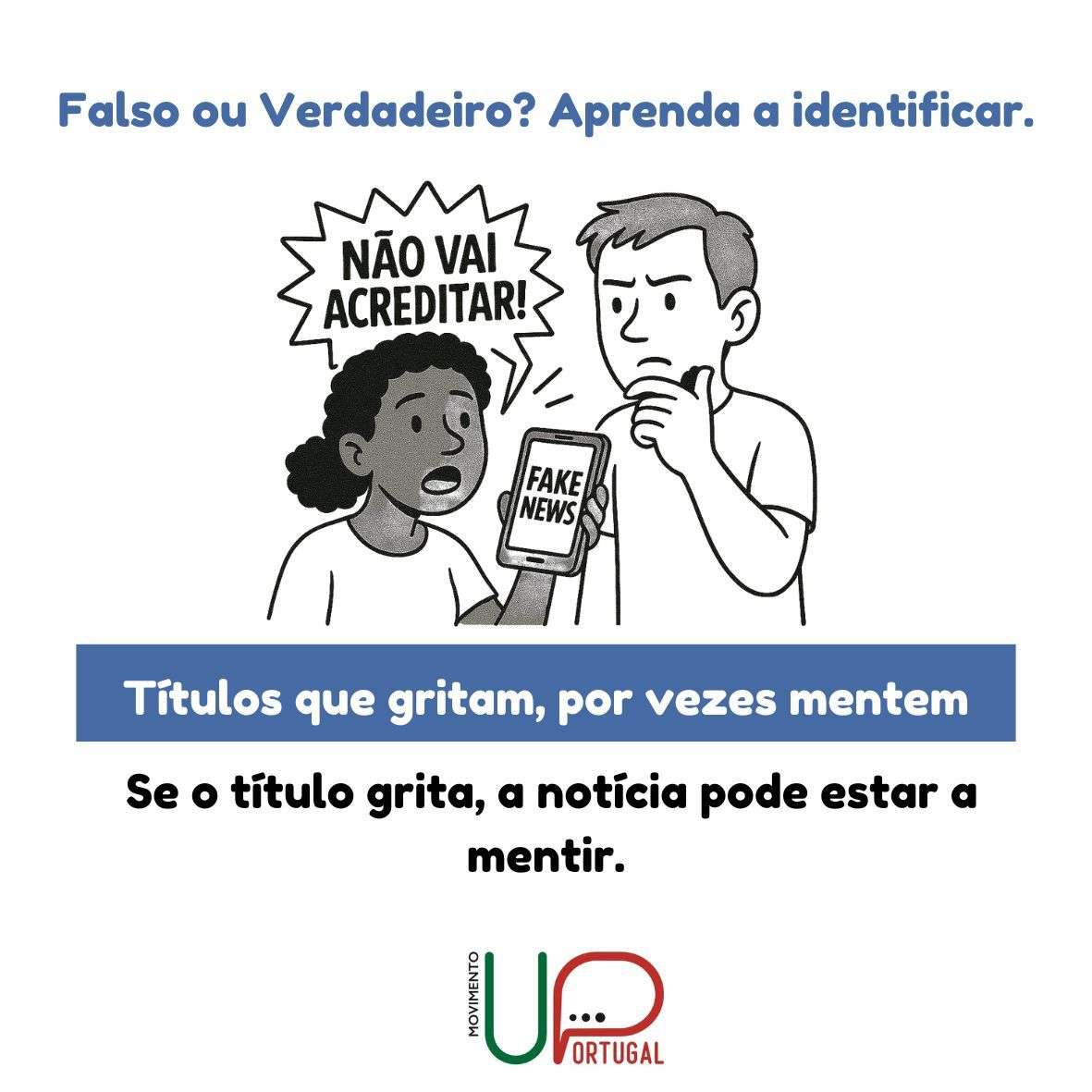 Posts da campanha anti desinformação do movimento UPortugal, liderado por António José Seguro