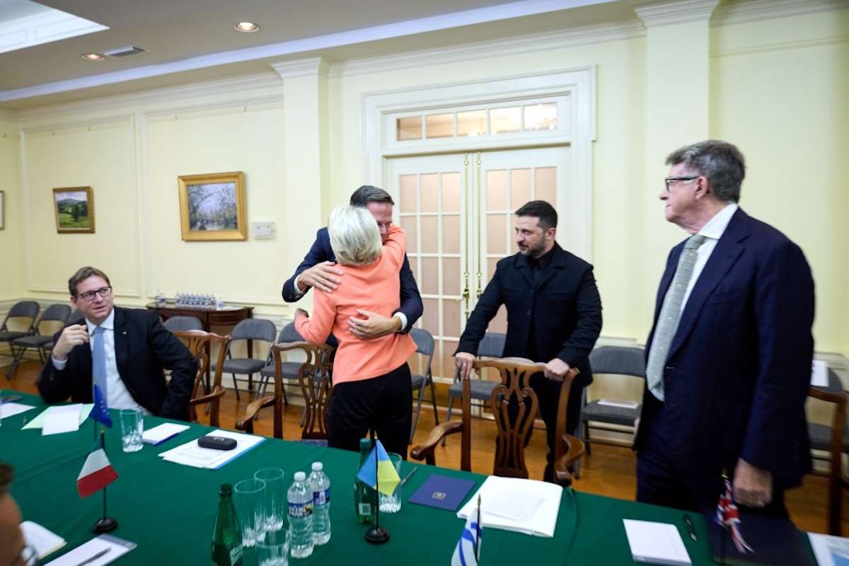 Ursula von der Leyen, Zelensky, Mark Rutte. Visita de Zelensky à Casa Branca, 18 de agosto de 2025