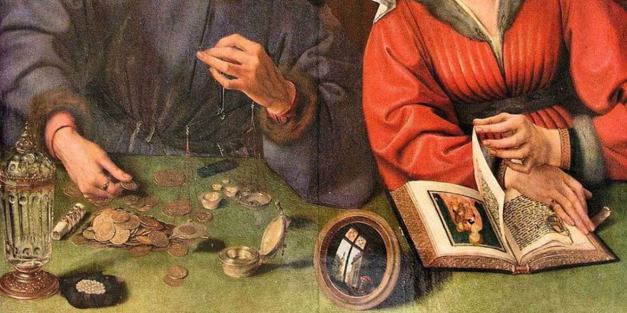 "O Cambista e a sua Esposa", obra do pintor flamengo Quentin Matsys (1466-1530)