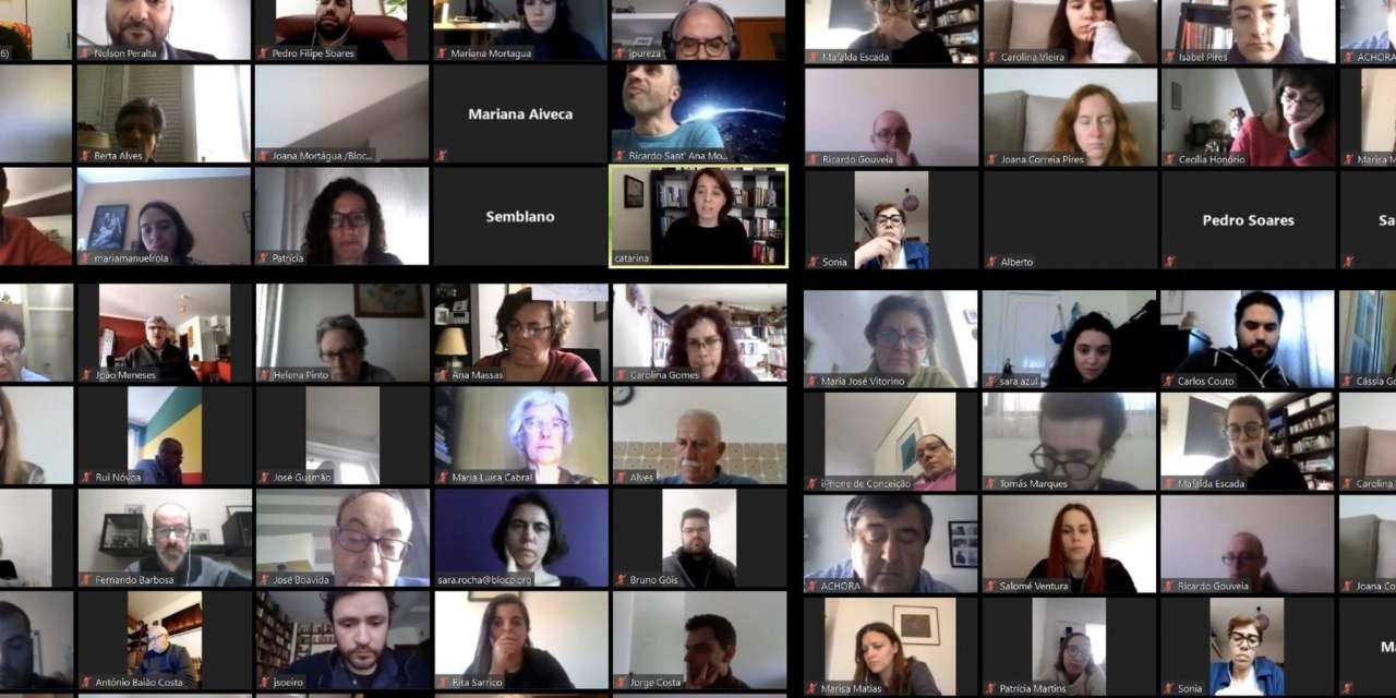 Um reunião da Mesa Nacional do Bloco de Esquerda realizou-se por videoconferência