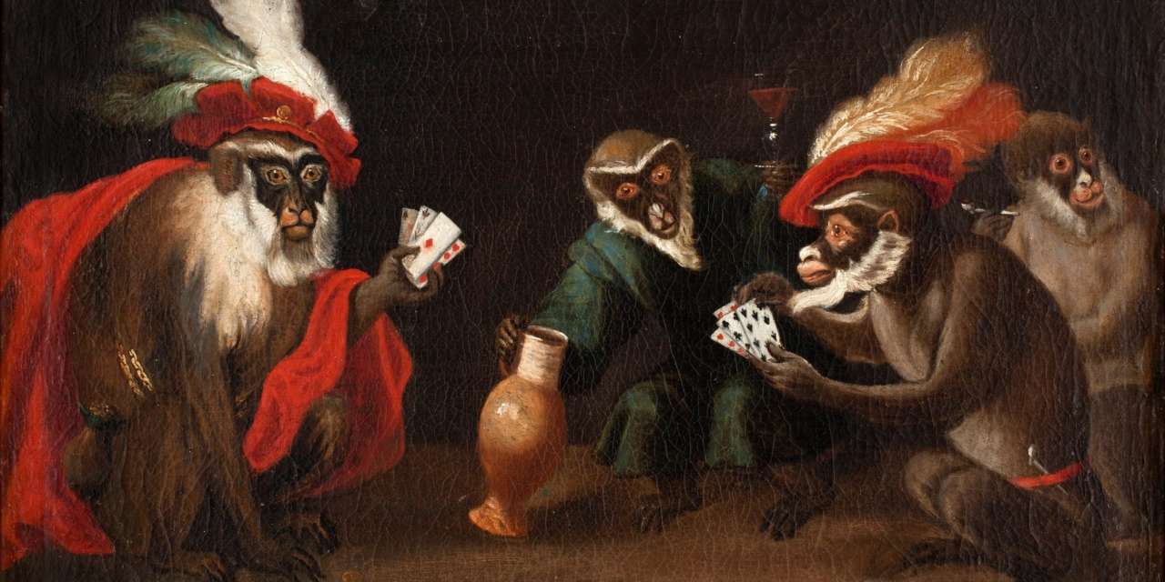 Quadro por um discípulo de Abraham Teniers, meados do século XVII