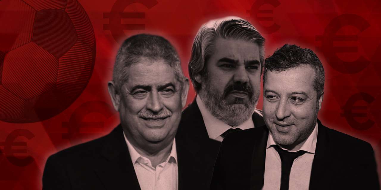 Luís Filipe Vieira, presidente do Benfica (à esquerda), Paulo Gonçalves, agente de futebolistas e ex-diretor do Benfica (ao centro), e o empresário César Boaventura
