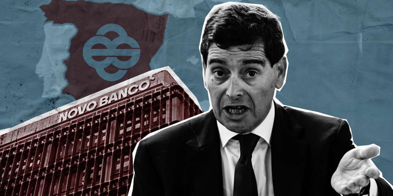 António Ramalho, presidente da comissão executiva do Novo Banco. ILUSTRAÇÃO: Ana Martingo/OBSERVADOR