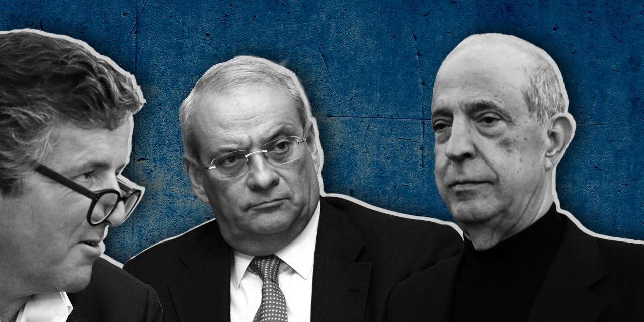 O advogado André Luiz Gomes (à esquerda), Carlos Santos Ferreira (ex-líder da Caixa Geral de Depósitos, ao centro) e Joe Berardo (à direita)