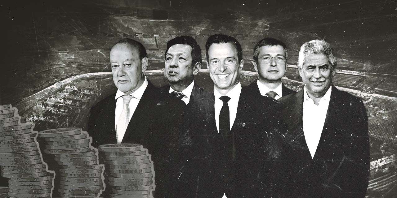 (da esquerda para a direita) Jorge Pinto da Costa (FC Porto), Peter Lim (Valência), Jorge Mendes, Dimitri Rybolovlev (Mónaco) e Luís Filipe Vieira (Benfica)