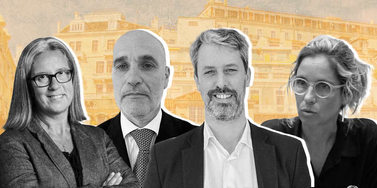 Fátima Madureira e António Furtado (vice e presidente respetivamente) da Estamo. António Gil Leitão e Filipa Serpa do IHRU