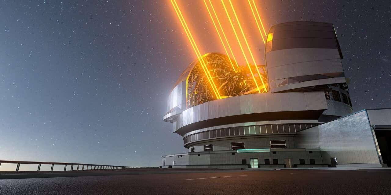 O modelo do Extremely Large Telescope (ELT), em construção no Chile