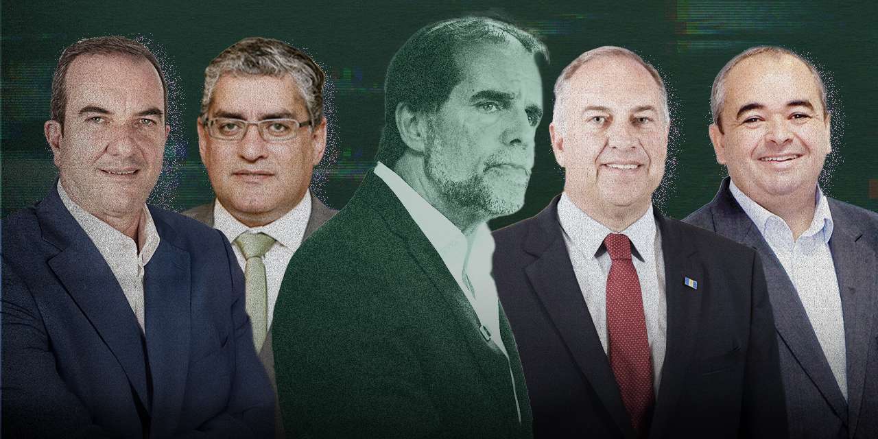 (Da esquerda para a direita) Carlos Teles (presidente da Câmara da Calheta), Humberto Vasconcelos (secretário regional da Agricultura), Miguel Albuquerque, José Prada (vice-presidente do Parlamento madeirense) e o empresário Humberto Drumond