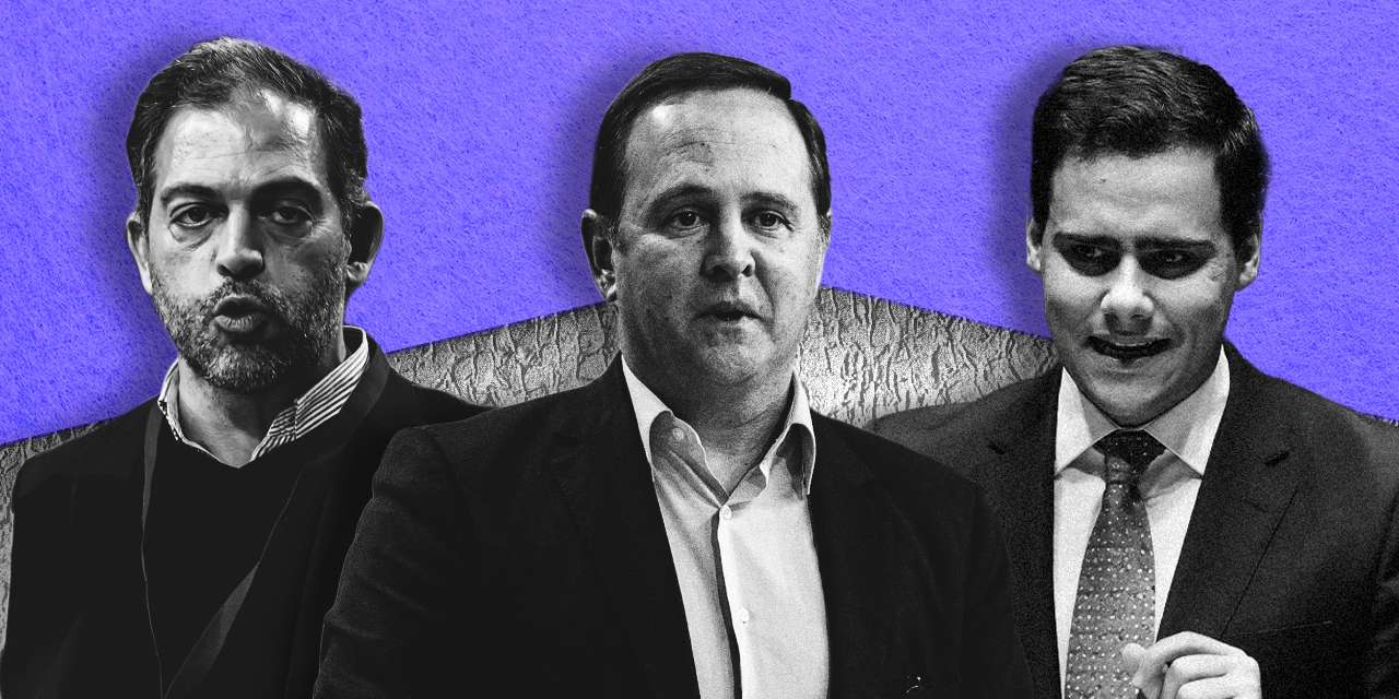 (da esquerda para a direita) Duarte Cordeiro e Fernando Medina (que não foram acusados) e Sérgio Azevedo (que foi)