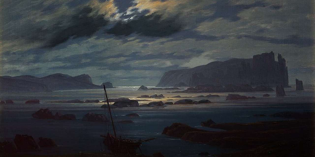 “O Mar do Norte ao luar” (1823), por Caspar David Friedrich