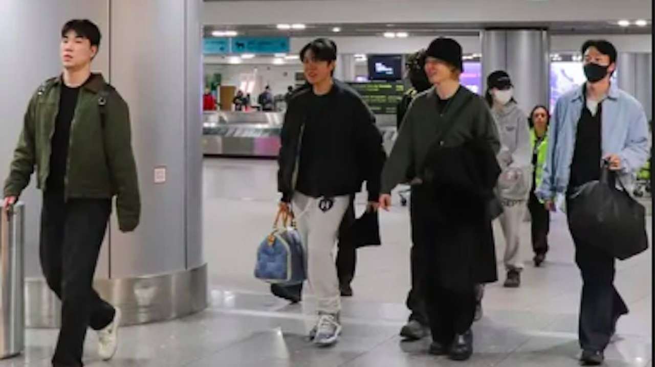 BTS no aeroporto de Lisboa 3 de fevereiro de 2026