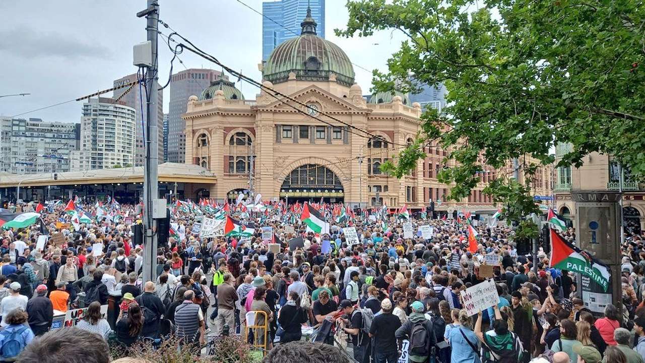 Protestos na Austrália na visita de Herzog