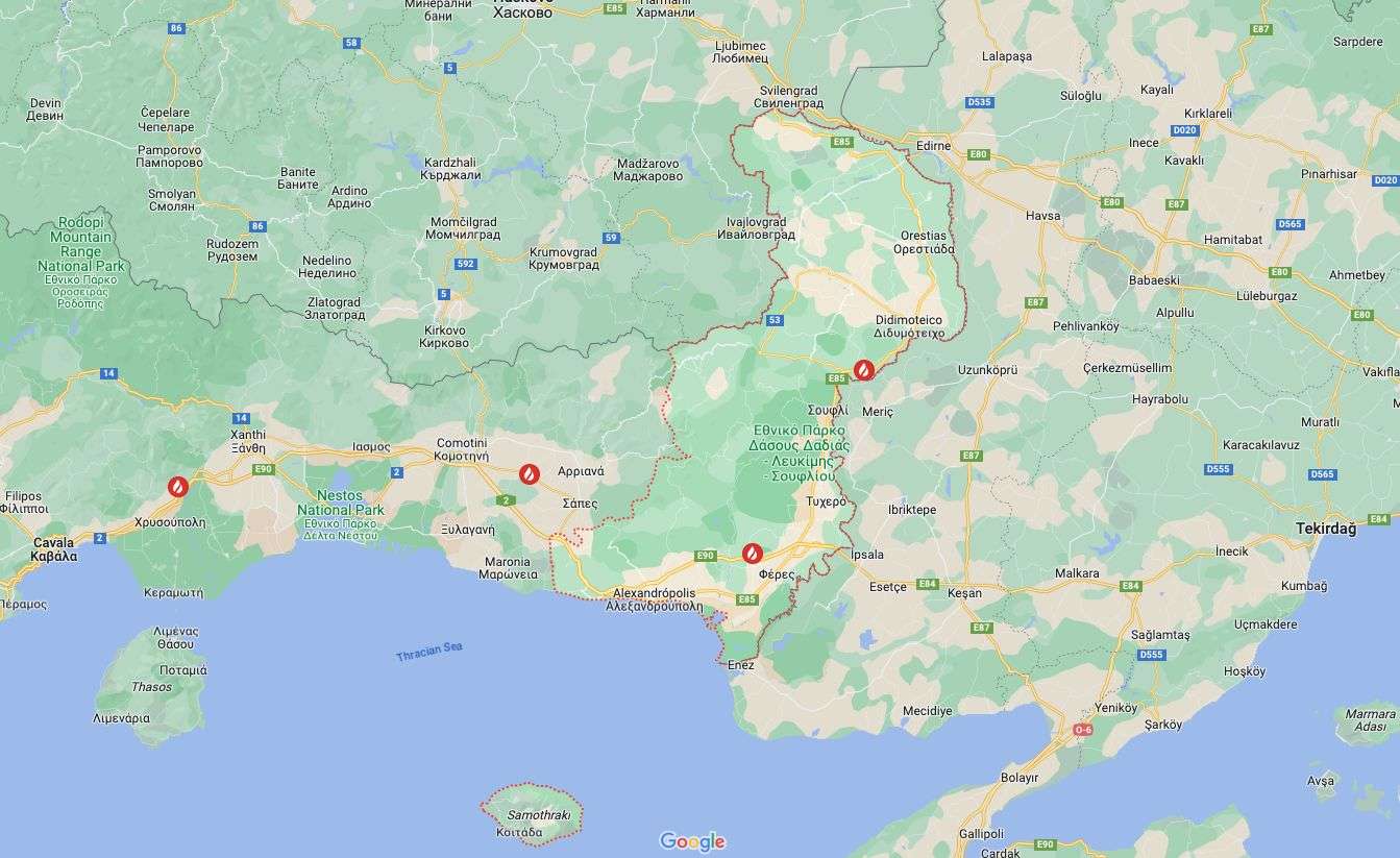 Região de Evros no nordeste da Grécia, junto à fronteira com a Turquia