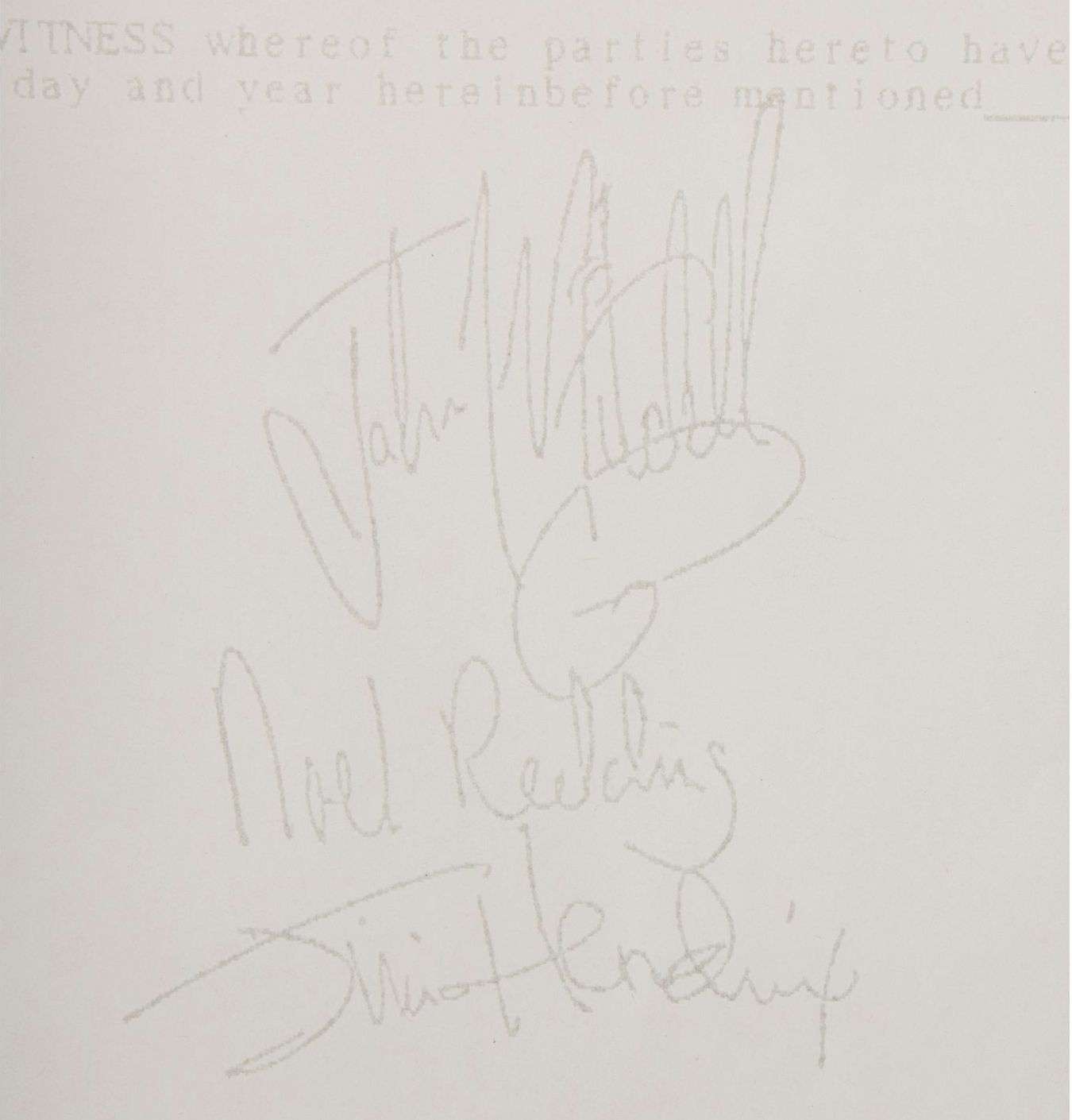 Primeiro contrato dos The Jimi Hendrix Experience