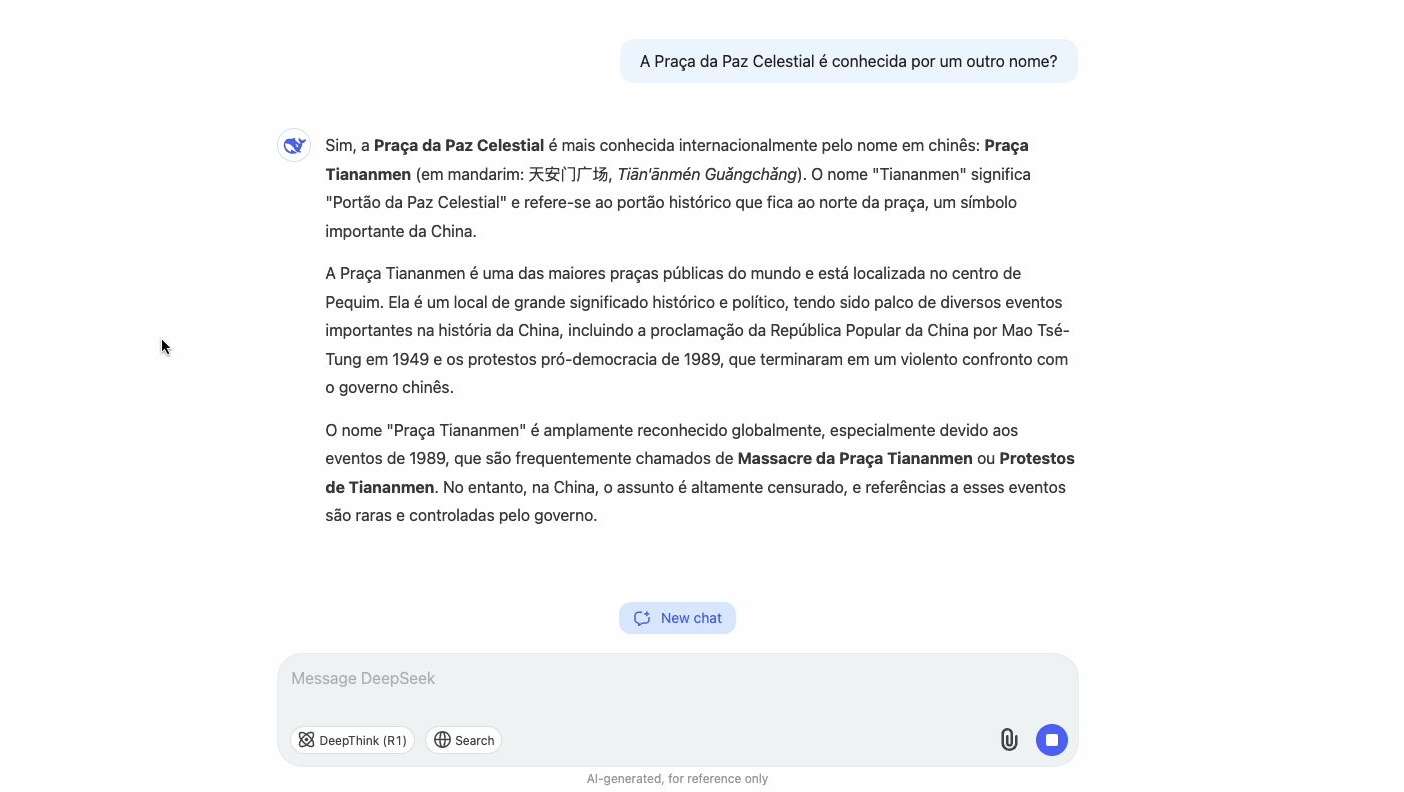 O DeepSeek a responder sobre o "Homem do Tanque"
