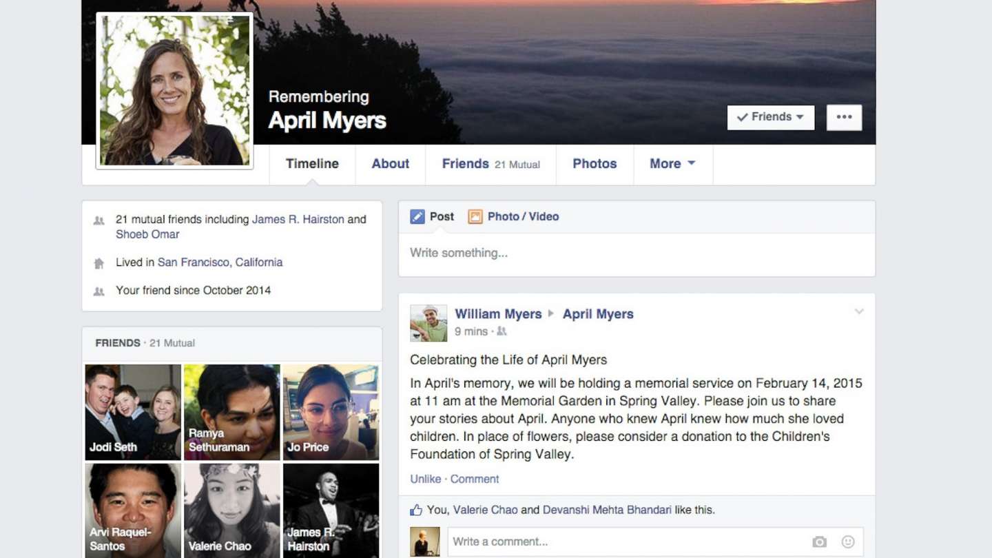 Facebook memorial
