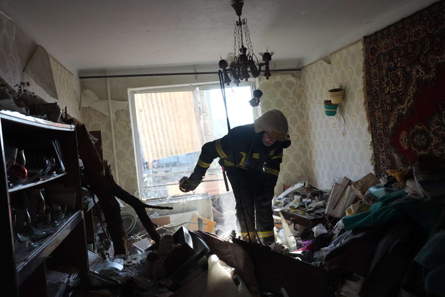 Airstrikes hit Chuhuiv, Ukraine