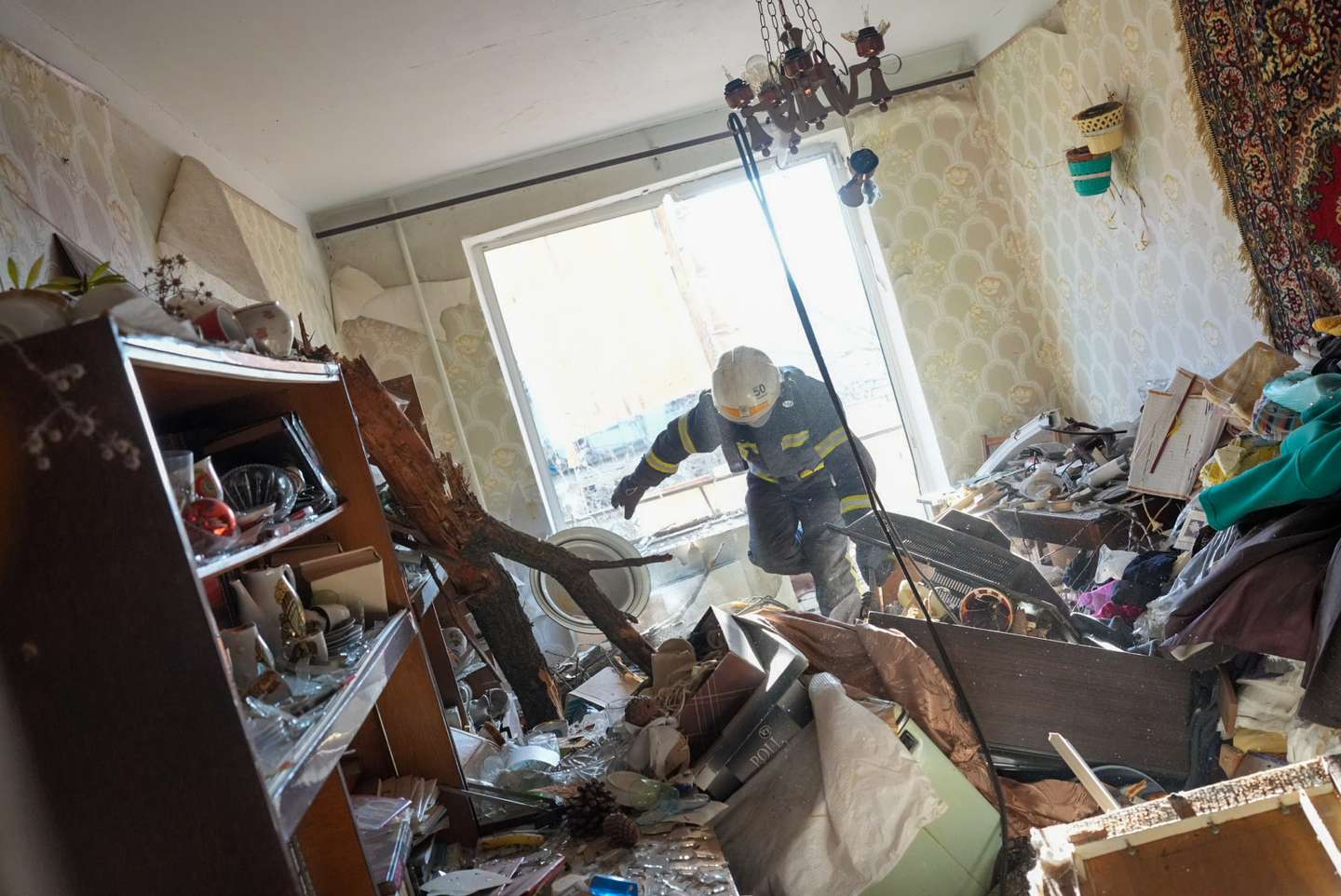 Airstrikes hit Chuhuiv, Ukraine