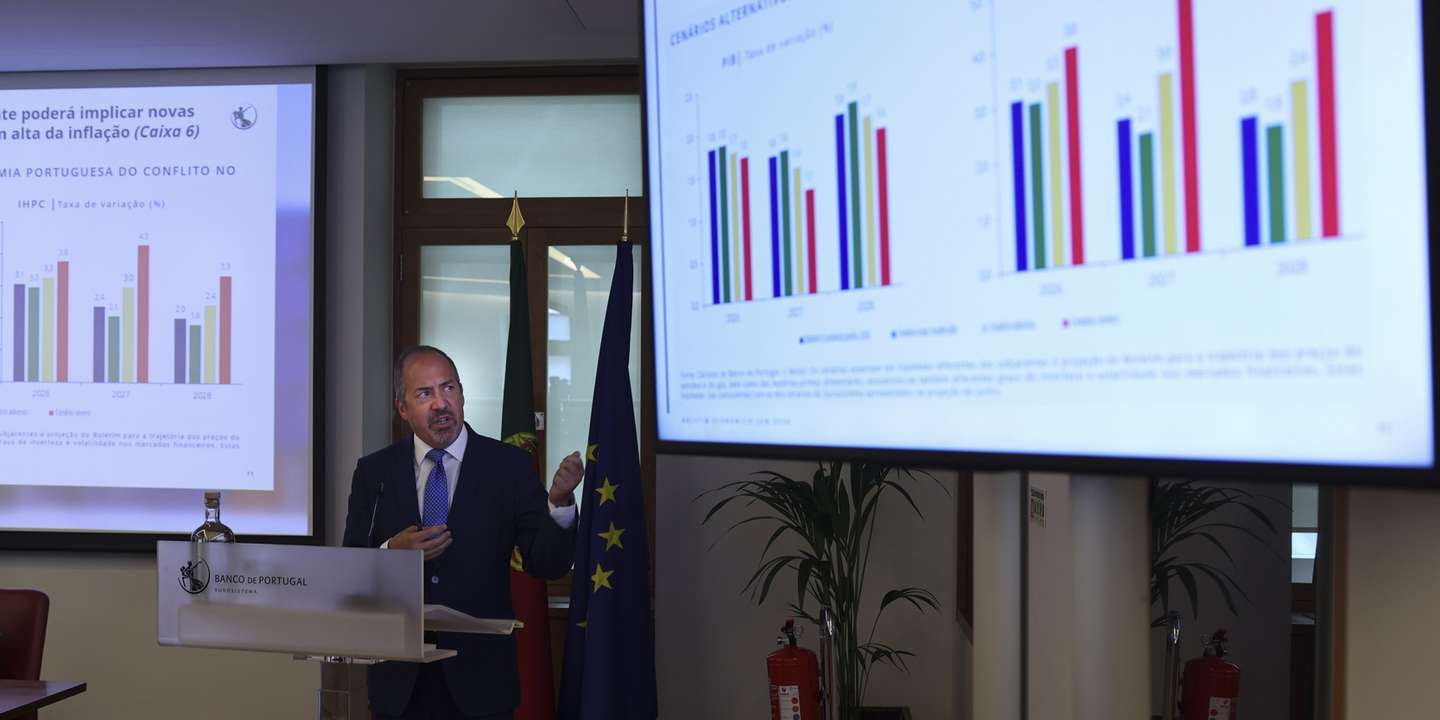 O governador do Banco de Portugal, Álvaro Santos Pereira, durante a conferência de imprensa para apresentar o Boletim Económico de junho, Lisboa, 15 de junho de 2026. ANTÓNIO COTRIM/LUSA