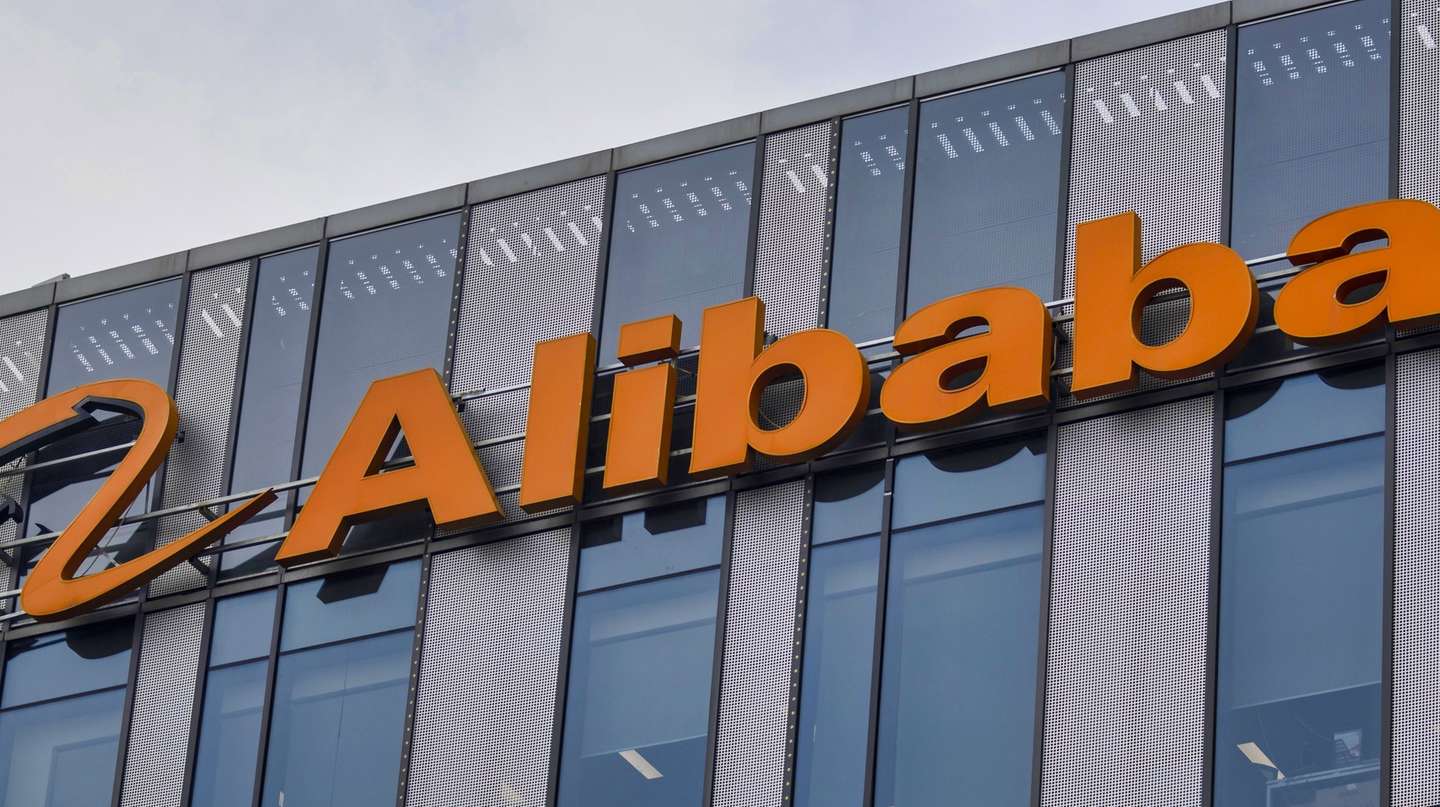 epa08798134 (FILE) - Alibaba logo is seen on their headquarters building in Shanghai, China, 21 July 2020 (reissued 04 November 2020). Alibaba is due to publish their 3rd quarter 2020 results on 05 November 2020.  EPA/ALEX PLAVEVSKI *** Local Caption *** 56227329