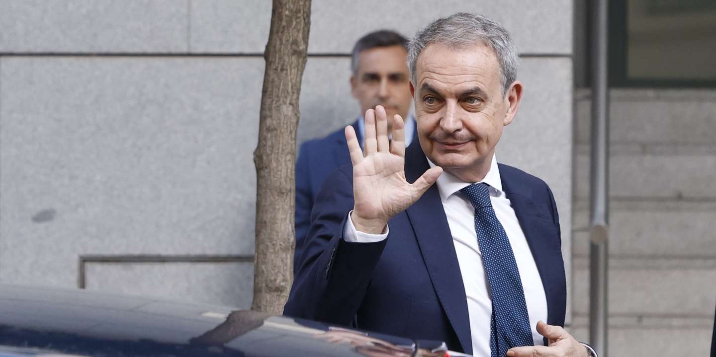 epa13043151 Former Spanish Prime Minister Jose Luis Rodriguez Zapatero waves upon his arrival at the Audiencia Nacional Court to testify as a suspect in an alleged corruption case for a loan to Plus Ultra airline, in Madrid, Spain, 17 June 2026.  EPA/J.J. Guillen