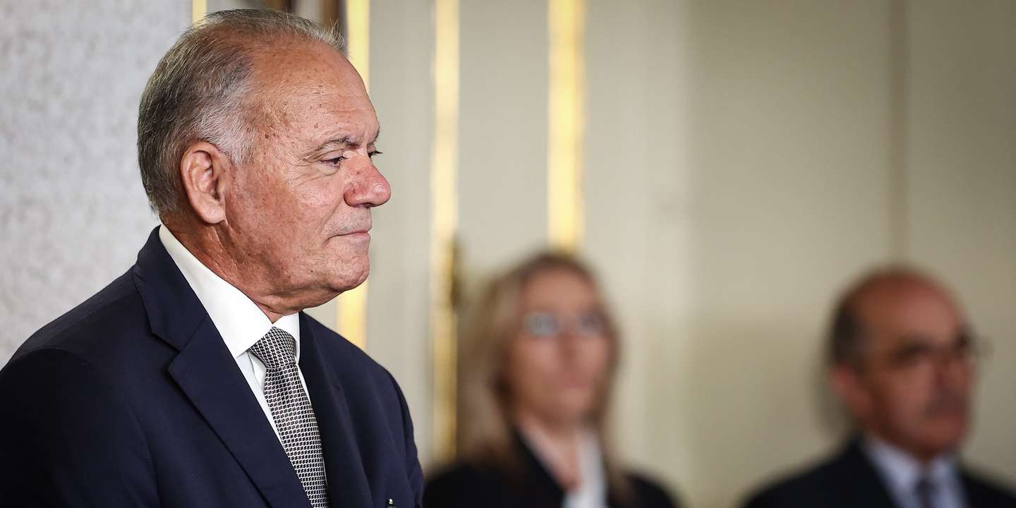 O novo procurador-geral da República, Amadeu Guerra, discursa durante a cerimónia da sua tomada de posse, no Palácio de Belém, em Lisboa, 12 de Outubro de 2024. RODRIGO ANTUNES/LUSA