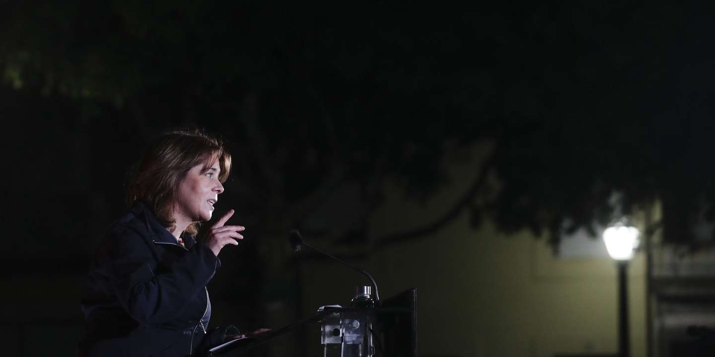 A coordenadora do Bloco de Esquerda (BE), Catarina Martins, fala no final da "Contra-cimeira da resistência, do inconformismo e da solidariedade: 'STOP Precariedade, STOP Pobreza'", no Porto, 07 de maio de 2021. Esta contra-cimeira ocorre por oposição à Cimeira Social do Porto organizada pela Presidência Portuguesa do Conselho da União Europeia (UE), neste dia. TIAGO PETINGA/LUSA