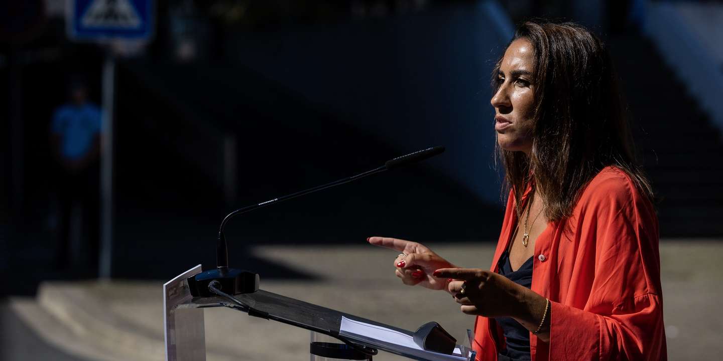 A ministra da Habitação, Marina Gonçalves durante o lançamento da 1.ª pedra do novo empreendimento “Sobreiro 58”, na Maia, 29 de setembro de 2023. JOSÉ COELHO/LUSA