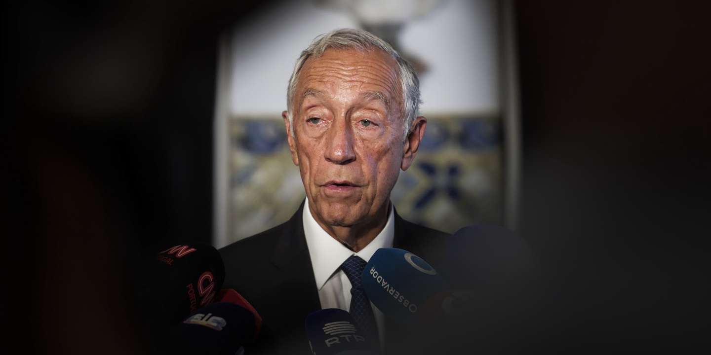 O Presidente da República, Marcelo Rebelo de Sousa, fala aos jornalistas após uma audiência com o partido Chega, no palácio de Belém, em Lisboa, 29 de julho de 2022. TIAGO PETINGA/LUSA