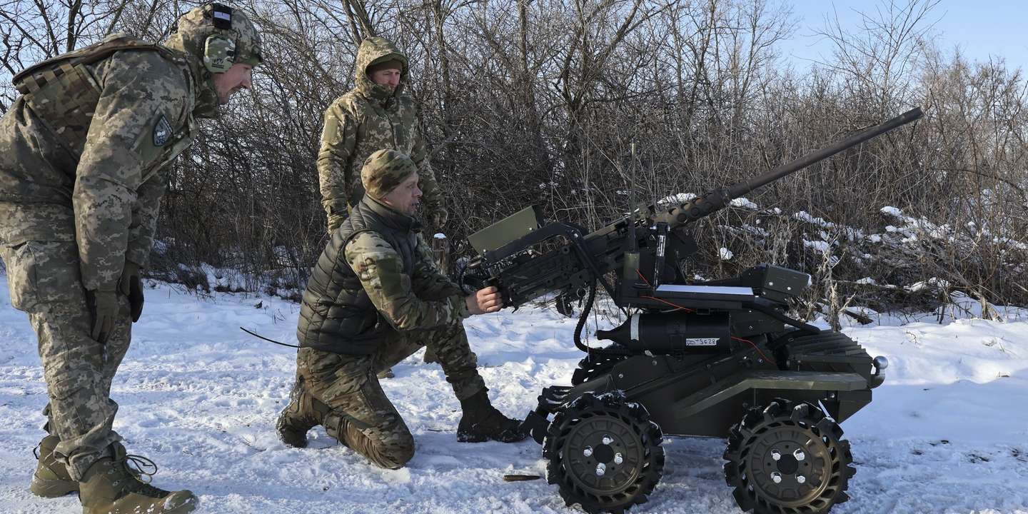 epa12683327 A handout photo made available by the press service of the 65th Separate Mechanized Brigade of the Ukrainian Armed Forces shows Ukrainian servicemen testing a combat ground drone armed with a 12.7mm Browning M2 machine gun, during their training in the Zaporizhzhia region, Ukraine, 26 January 2026, amid the ongoing Russian invasion. Russian troops entered Ukrainian territory on 24 February 2022, starting a conflict that has provoked destruction and a humanitarian crisis.  EPA/Press service of the 65th Mechanized Brigade HANDOUT HANDOUT  HANDOUT EDITORIAL USE ONLY/NO SALES