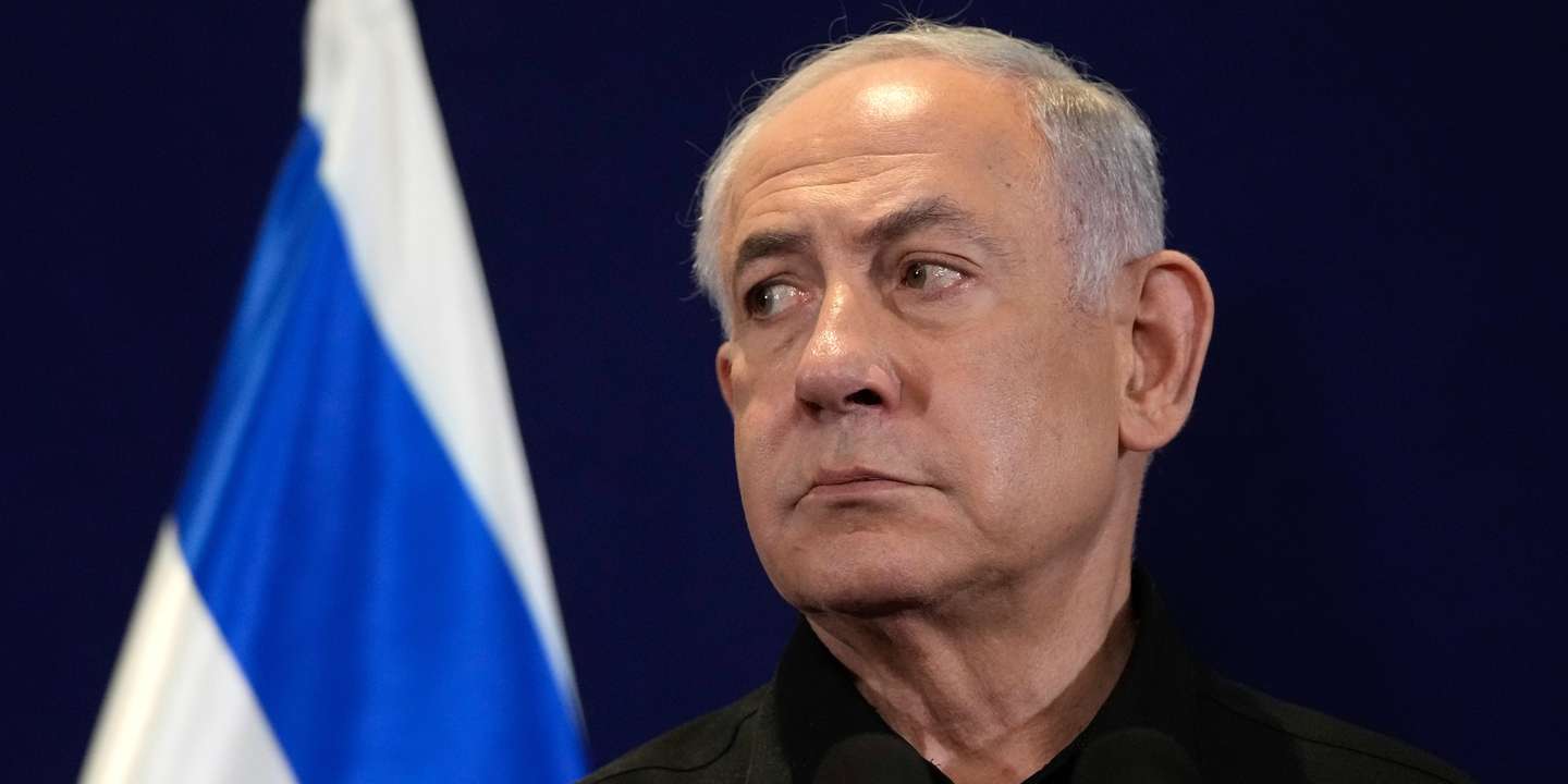 epa10923823 Israeli Prime Minister Benjamin Netanyahu attends a joint press conference with German Chancellor Olaf Scholz in Tel Aviv, Israel, 17 October 2023. Thousands of Israelis and Palestinians have died since the militant group Hamas launched an unprecedented attack on Israel from the Gaza Strip on 07 October 2023, leading to Israeli retaliation strikes on the Palestinian enclave.  EPA/Maya Alleruzzo / POOL