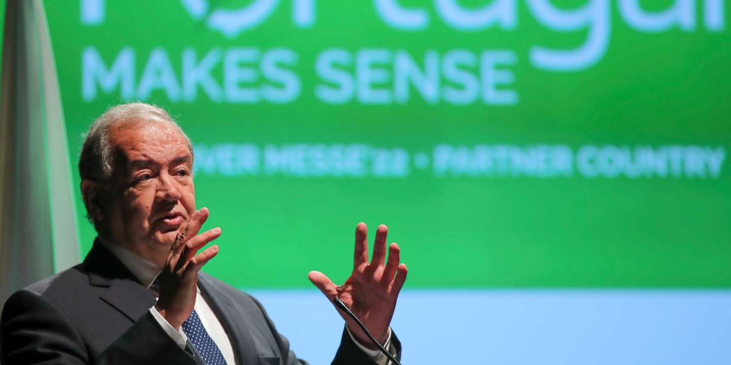 O ministro da Economia e do Mar, António Costa Silva, durante encontro com empresários “A caminho de Hannover”, no Auditório Acácio Barreiros, no Centro Cultural Olga Cadaval, em Sintra, 24 maio 2022.       MANUEL DE ALMEIDA / LUSA