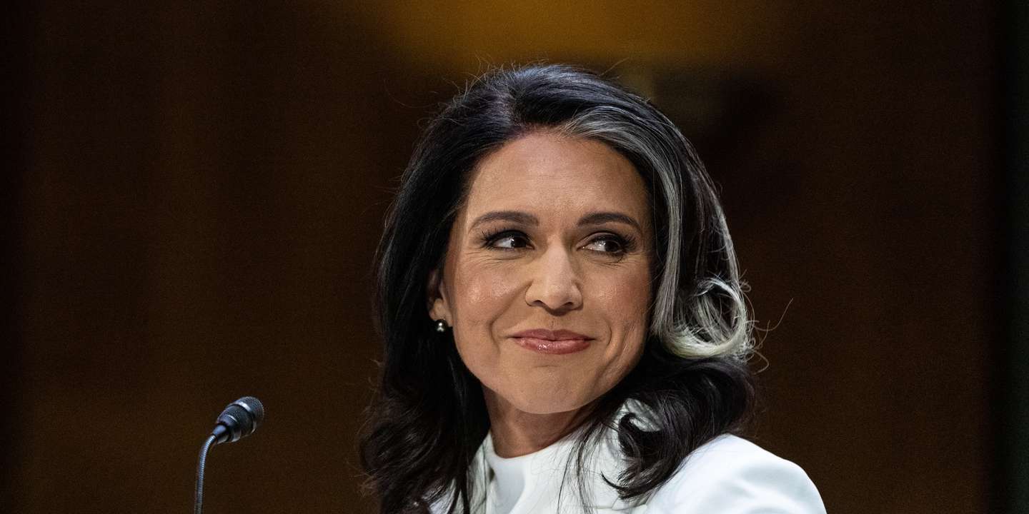 epa11864067 Tulsi Gabbard, nominee for Director of National Intelligence, smiles at Sen. Joni Ernst (R-IA) as she is introduced during her confirmation hearing before the Senate Select Committee on Intelligence on Capitol Hill in Washington, DC, USA, 30 January 2025.  EPA/ANNA ROSE LAYDEN