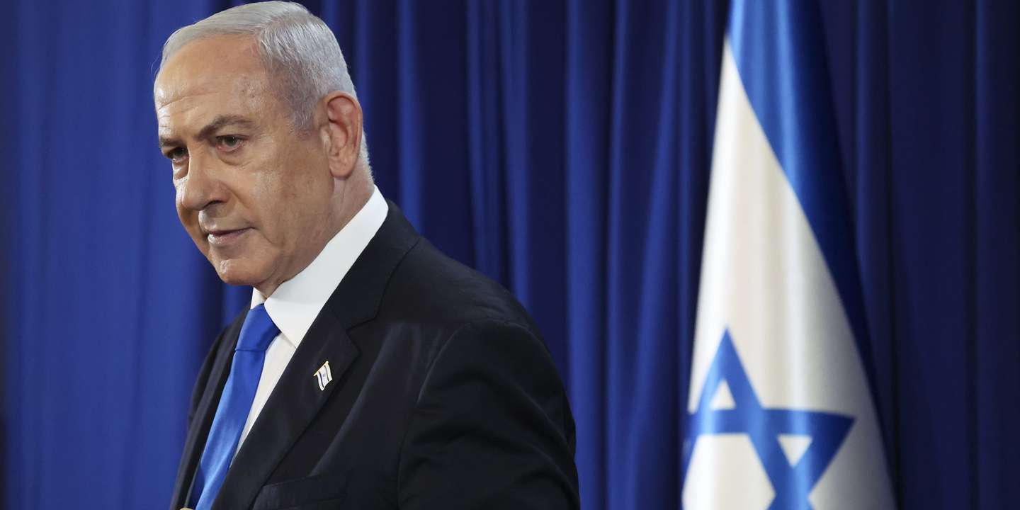 epa11476530 Israeli Prime Minister Benjamin Netanyahu gestures during a press conference amid the ongoing conflict in Gaza between Israel and Hamas, in Tel Aviv, Israel, 13 July 2024.  EPA/NIR ELIAS / POOL