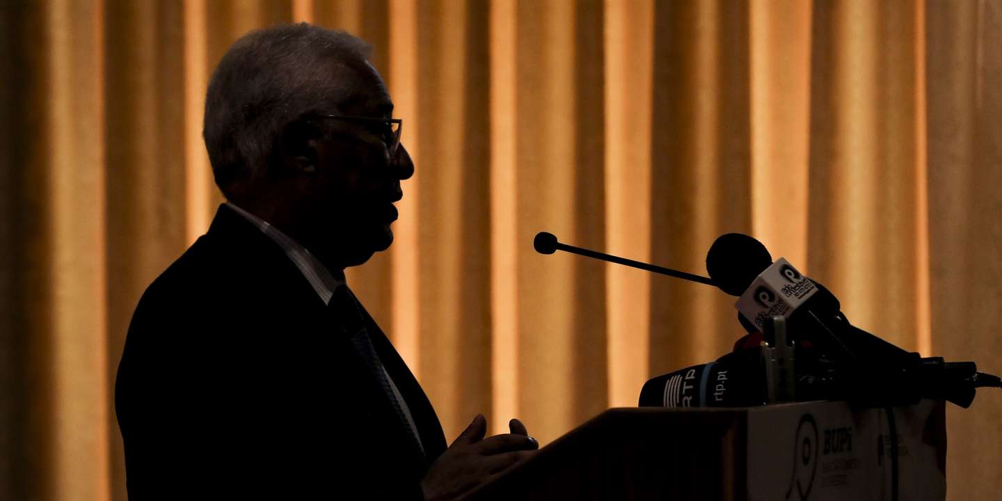 O primeiro-ministro, António Costa, intervém na sessão de apresentação do balanço do Sistema de Informação Cadastral Simplificado e o Balcão Único do Prédio (BUPi), esta manhã em Vila de Rei, 13 de julho de 2022. MIGUEL A. LOPES/LUSA