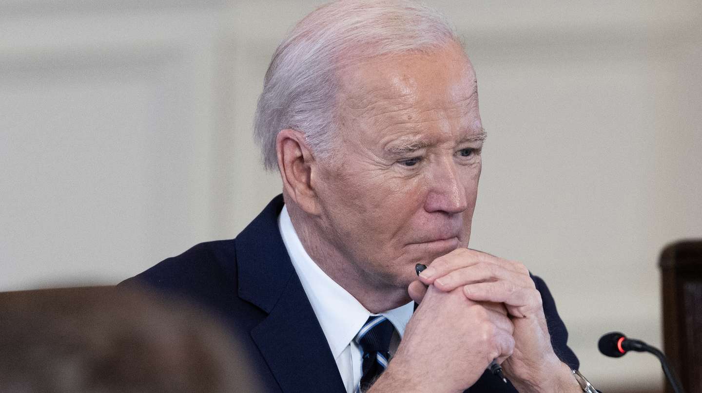 epa11217201 US President Joe Biden listens in during a meeting with Poland's President Andrzej Duda, in the East Room of the White House in Washington, DC, USA, 12 March 2024. US President Biden on 11 March said there was no need for additional US troops to bolster Poland’s border ahead of a request from that country’s head of state for more personnel and military equipment to ease worries over Russian aggression on NATO’s eastern flank.  EPA/TOM BRENNER / POOL