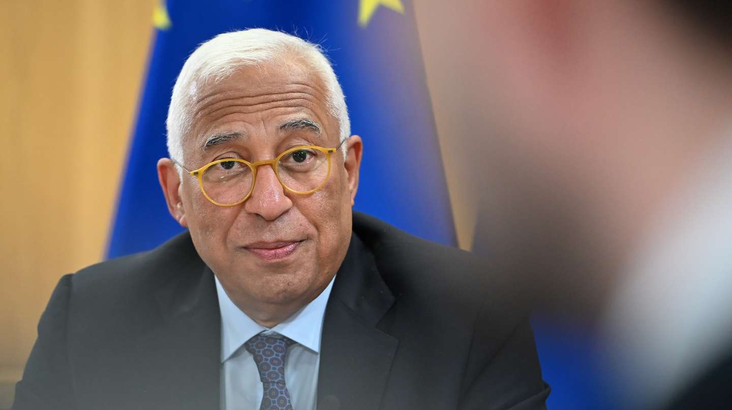 António Costa, Presidente do Conselho Europeu, participa num debate com jornalistas da Sala de Imprensa Europeia, Bruxelas, Bélgica, 16 de março de 2026. (ACOMPANHA TEXTO DA LUSA DE 17-03-2026) MARKUS LENHARDT/ DPA/ EUROPEAN NEWS ROOM/LUSA