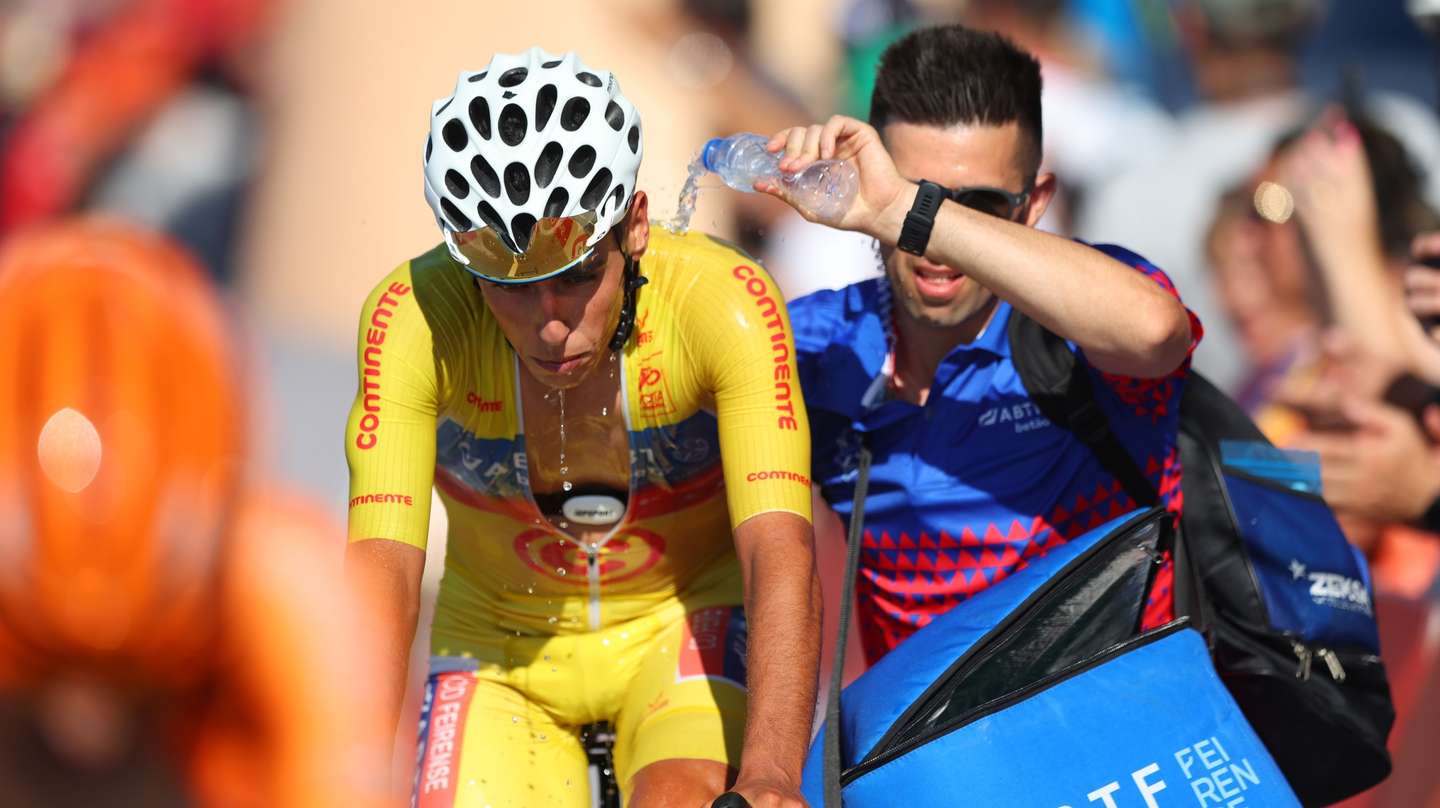 Portuguese rider Afonso Eulalio finished in 22nd place and lost the yellow jersey after the ninth stage of the 85th Portugal Cycling Tour over 170,8 Km, between Maia - Mondim de Basto (Senhora da Graca), in Mondim de Basto, Portugal, 03 August 2024. NUNO VEIGA/LUSA