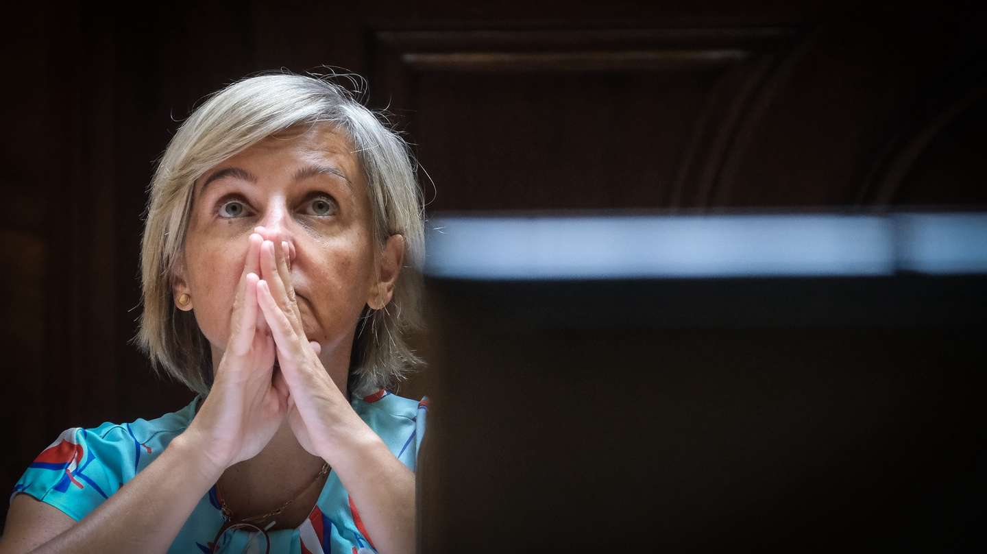 A ministra da Saúde, Marta Temido, participa na audição da Comissão de Saúde sobre os números de mortalidade em Portugal no ano de 2020, a contratação de profissionais para o SNS e o Relatório de Auditoria do Tribunal de Contas à resposta do SNS a doentes oncológicos entre 2017 e 2020, na Assembleia da República, em Lisboa, 14 de julho de 2022. MÁRIO CRUZ/LUSA