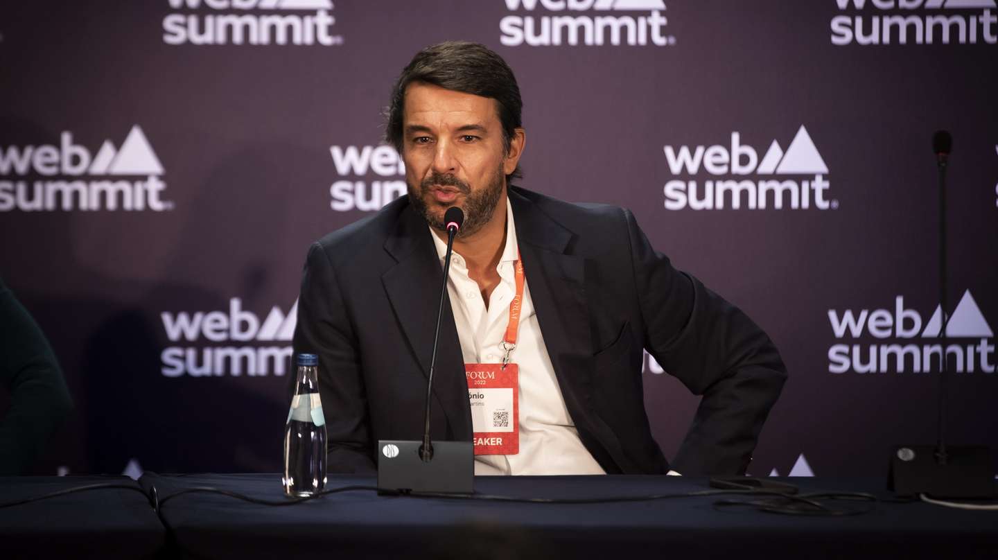 epa10285890 The CEO of Startup Portugal, Antonio Dias Martins, attends a press conference at Web Summit, Parque das Nacoes, Lisbon, Portugal, 04 November 2022. The Web Summit is considered the largest event of startups and technological entrepreneurship in the world, and takes place from 01 to 04 November in Lisbon.  EPA/JOSE SENA GOULAO