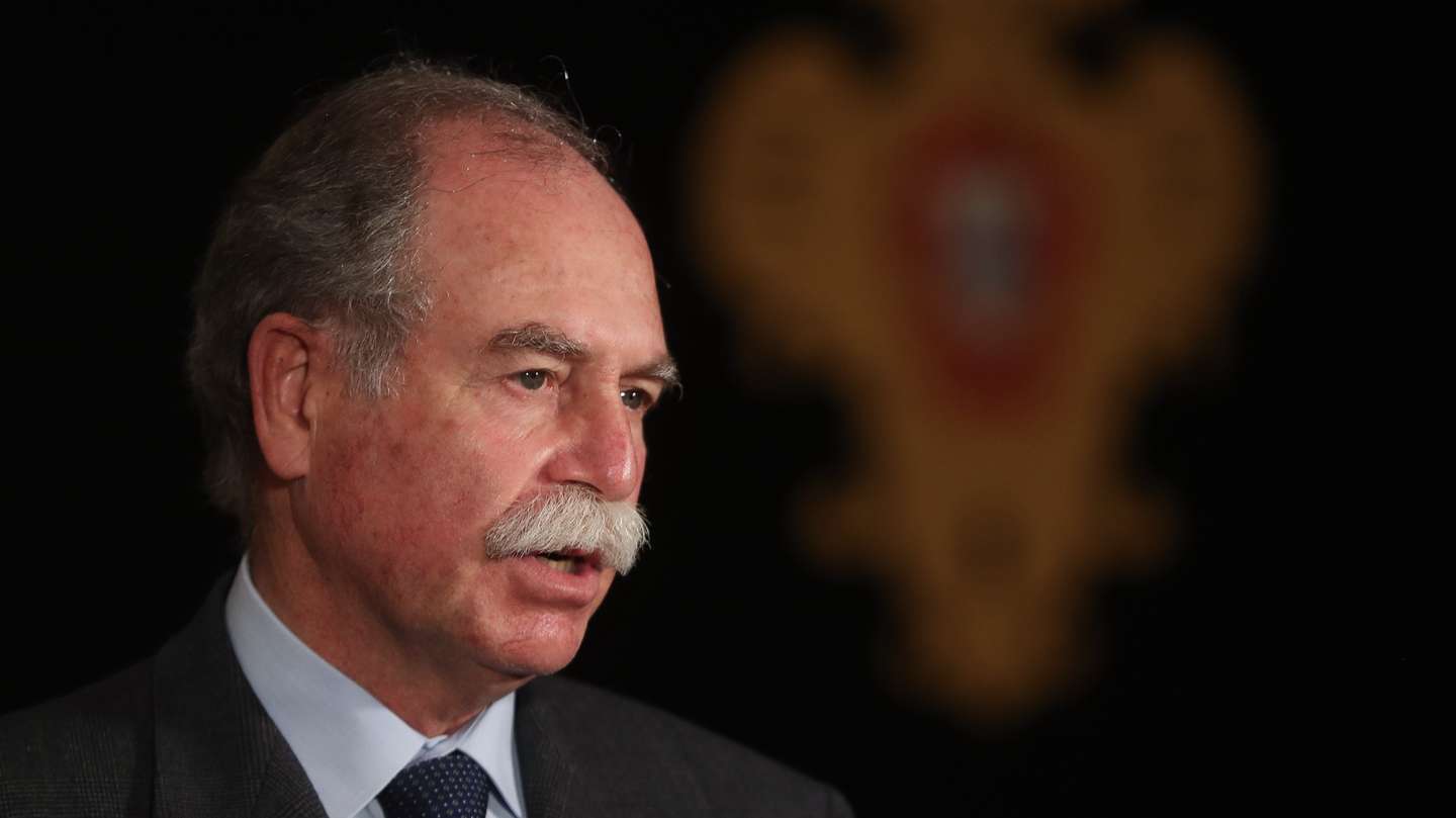 O presidente da Confederação dos Agricultores de Portugal (CAP), Eduardo Oliveira e Sousa, fala aos jornalistas após uma audiência com o Presidente da República, Marcelo Rebelo de Sousa (ausente da fotografia), no Palácio de Belém, em Lisboa, 17 de fevereiro de 2021. MÁRIO CRUZ/LUSA