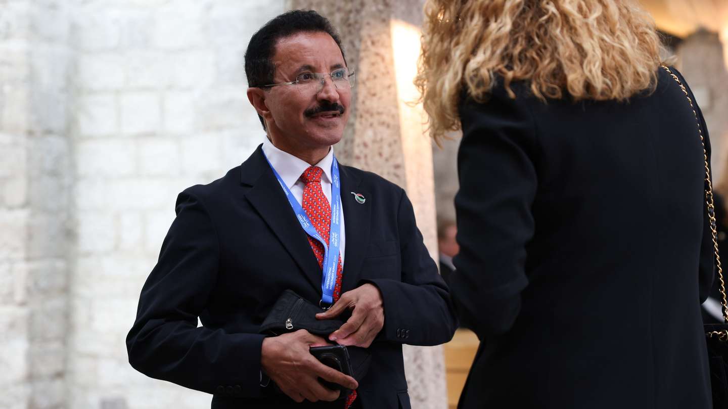 epa11658227 Sultan Ahmed Bin Sulayem, Chief Executive Officer of DP World Ltd., attends the International Investment Summit at the Guildhall in London, Britain, 14 October 2024. According to the British government, ministers and business leaders will discuss how the UK capitalizes on emerging growth sectors, including health tech and AI, clean energy and creative industries.  EPA/HOLLIE ADAMS / POOL