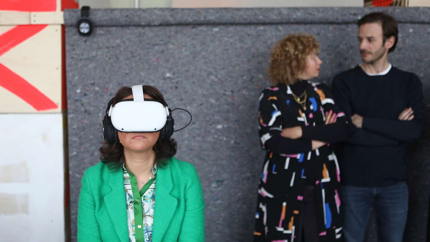 A secretária de Estado do Turismo, Comércio e Serviços, Rita Marques, durante uma conferência de imprensa e visita ao Sonar+D, festival de música, criatividade e tecnologia que decorre no Hub Creativo do Beato nos dias 08, 09 e 10 de abril, em Lisboa, 07 de abril de 2022. ANTÓNIO PEDRO SANTOS/LUSA